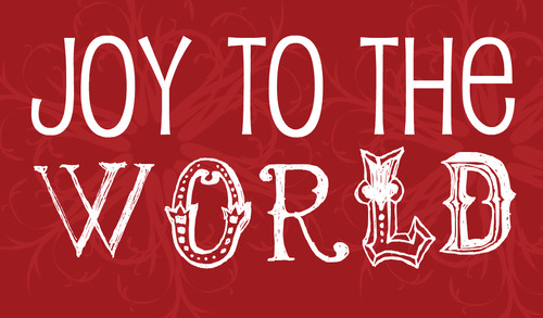 Joy to the world gospel tracts with a red background and fun font. :) 