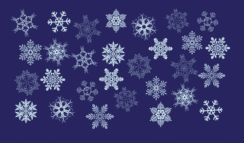 Snowflakes gospel tracts. They have a navy background (like the evening sky) and have a variety of white snowflake designs all over it. 